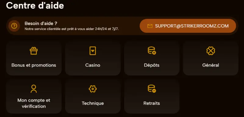 Strikerroomz Casino Service client
